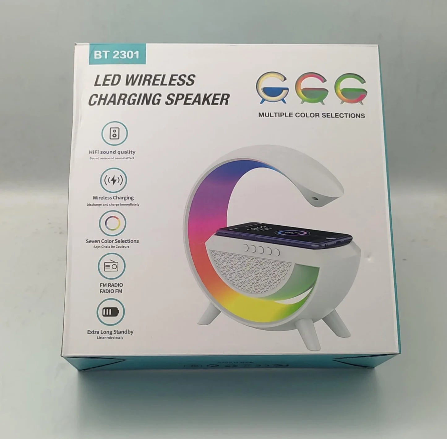 G- Shaped Led Wireless Charger Speaker